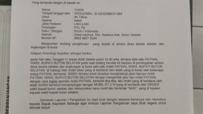 Rombongan Patwal Wakil Bupati Busel Diduga Dihalangi, Anak Bupati Dilaporkan ke Polsek Batauga